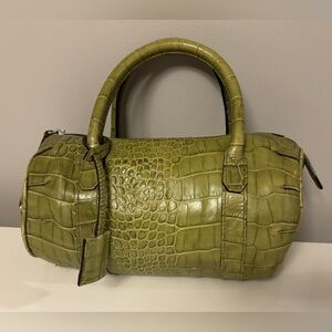 Club Monico Croc-Embossed Olive Barrel Satchel - Women Bags